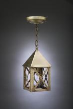 Northeast Lantern 7012-AB-MED-CLR - Pyramid Top X-Bars Hanging Antique Brass Medium Base Socket Clear Glass