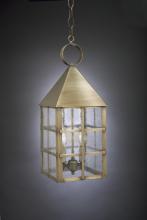 Northeast Lantern 7142-DB-MED-CLR - Pyramid Top H-Bars Hanging Dark Brass Medium Base Socket Clear Glass