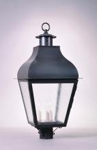 Northeast Lantern 7643-AC-CIM-CLR - Curved Top Post Antique Copper Medium Base Socket With Chimney Clear Glass