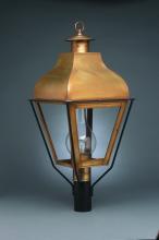 Northeast Lantern 7653-AC-LT3-CLR - Curved Top Post Antique Copper 3 Candelabra Sockets Clear Glass