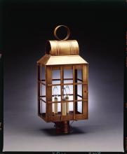 Northeast Lantern 8143-DB-CIM-CLR - Culvert Top H-Bars Post Dark Brass Medium Base Socket With Chimney Clear Glass