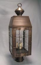 Northeast Lantern 8343-DAB-CIM-CLR - H-Rod Post Dark Antique Brass Medium Base Socket With Chimney Clear Glass