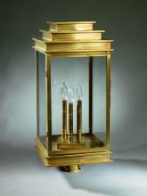 Northeast Lantern 8953-AB-LT3-CLR - Post Antique Brass 3 Candelabra Sockets Clear Glass