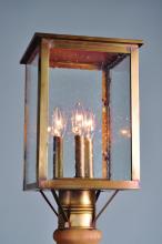 Northeast Lantern 8983-AC-LT3-CLR - Post Antique Copper 3 Candelabra Sockets Clear Glass