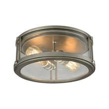 ELK Home 11880/2 - Coby 2-Light Flush Mount in Polished Nickel and Weathered Zinc with Clear Glass