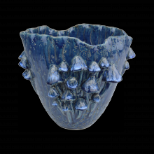Currey 1200-0828 - Conical Mushrooms Medium Dark Blue Vase