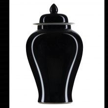Currey 1200-0688 - Imperial Black Medium Temple Jar