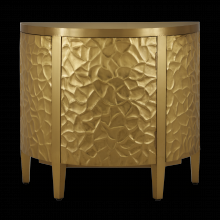 Currey 3000-0244 - Auden Brass Demi-Lune Cabinet