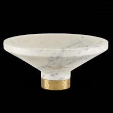 Currey 1200-0658 - Vincent White Marble Bowl