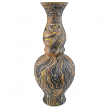Currey 1200-0730 - Brown Marbleized Double Gourd Vase